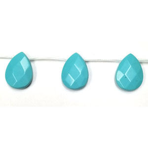 SYNTHETIC TURQUOISE FACETED PEAR SD 18X25MM